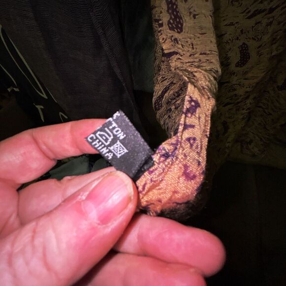 Reversible Paisley Print Scarf Silk and Cotton Blend - Picture 5 of 6